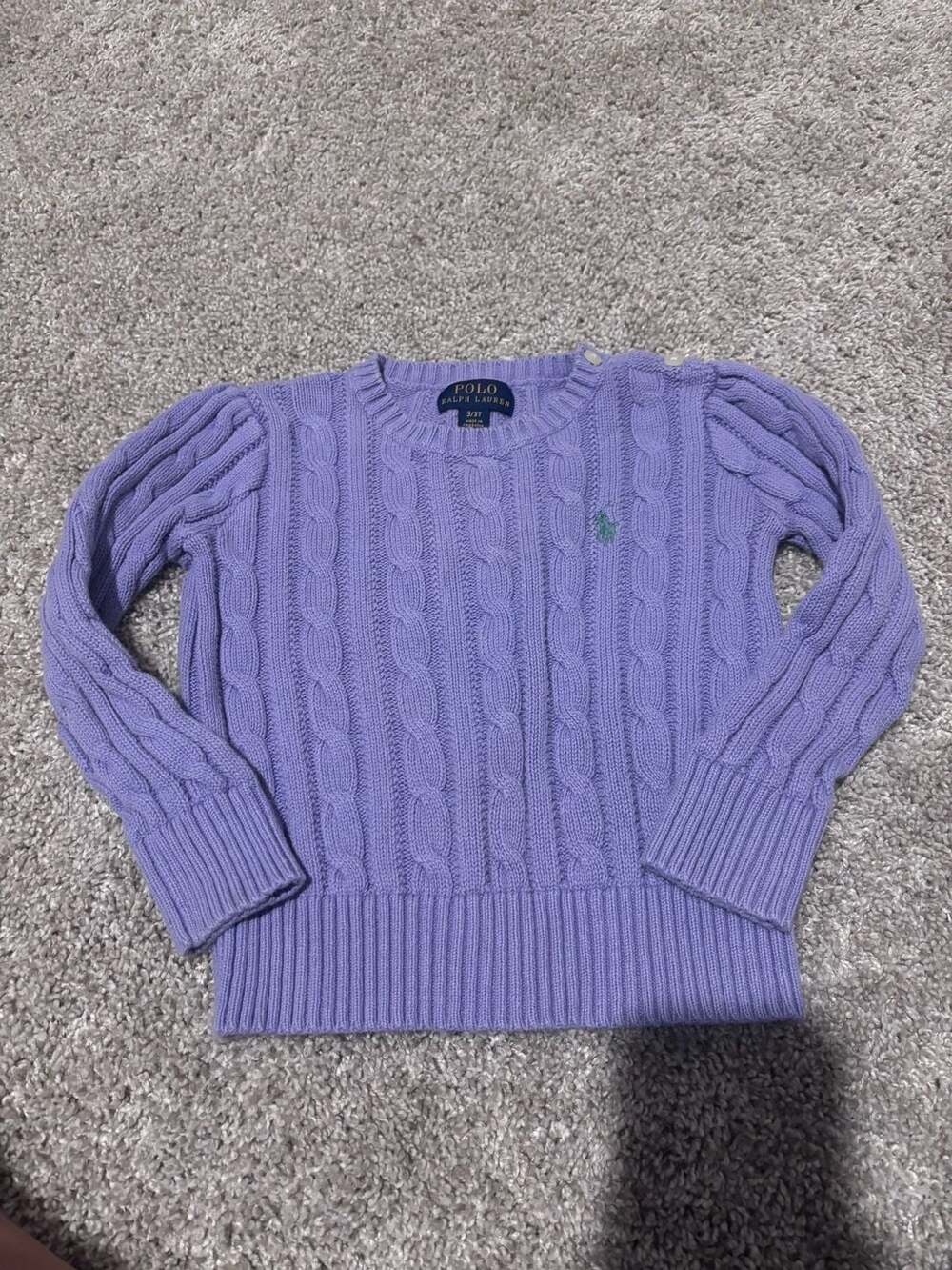 Polo Ralph Lauren Cable Knit Sweater Size 3/3T Purple